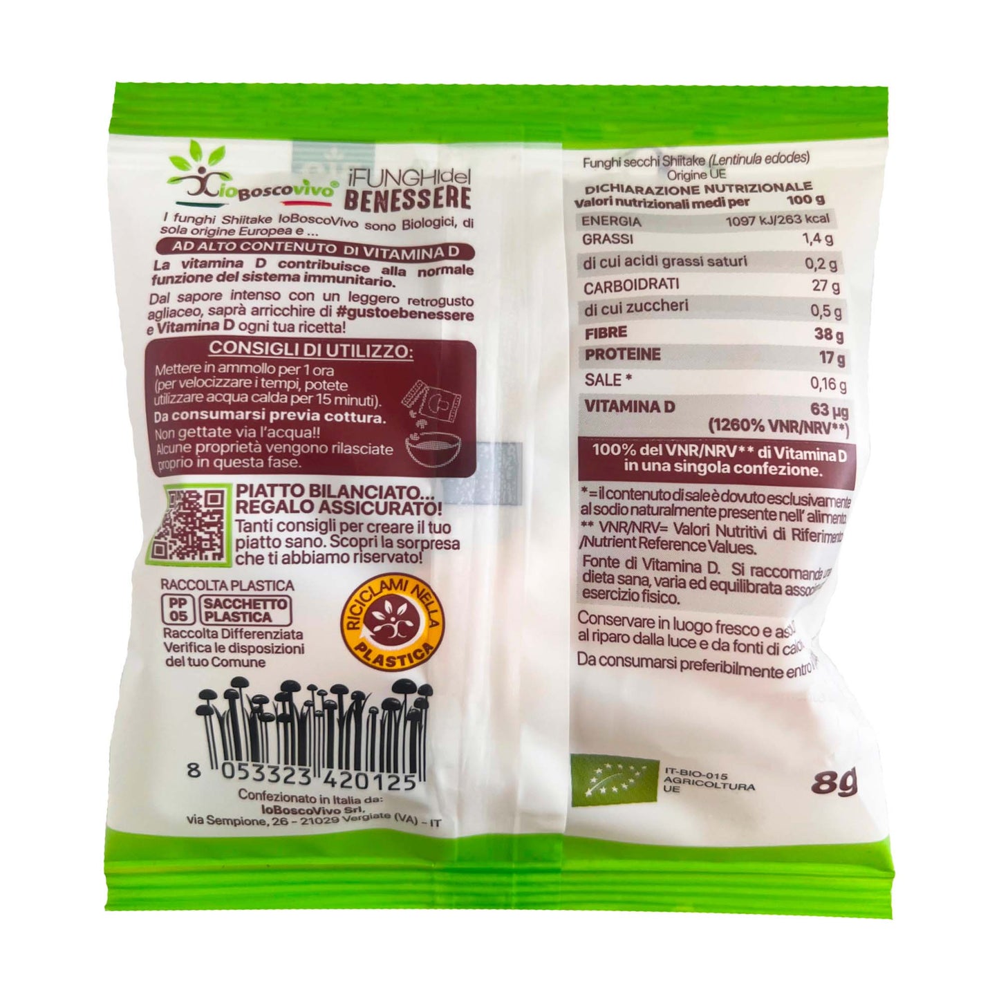 Dried Shiitake Mushrooms Slices Organic 8g